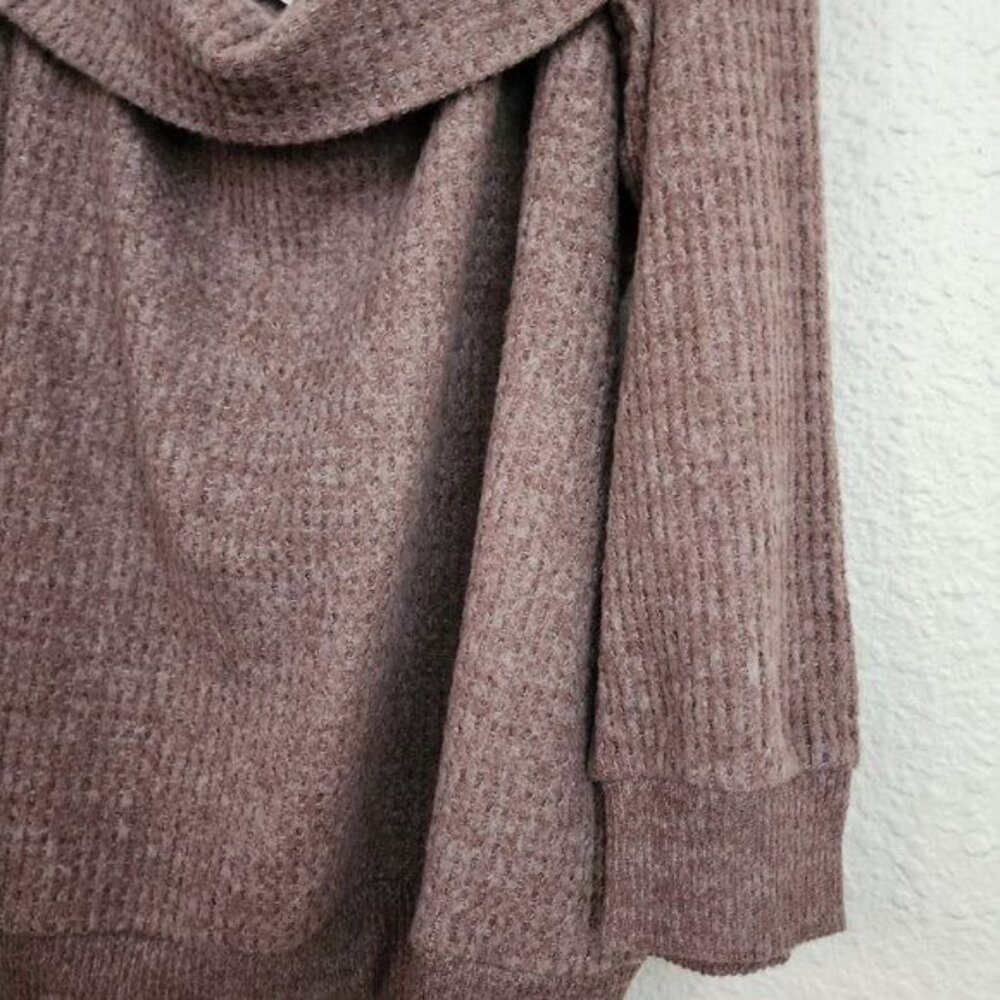 Torrid Brushed Waffle Off Shoulder Long Sleeve Top in Deep Taupe Women's Size 3X - Picture 4 of 11